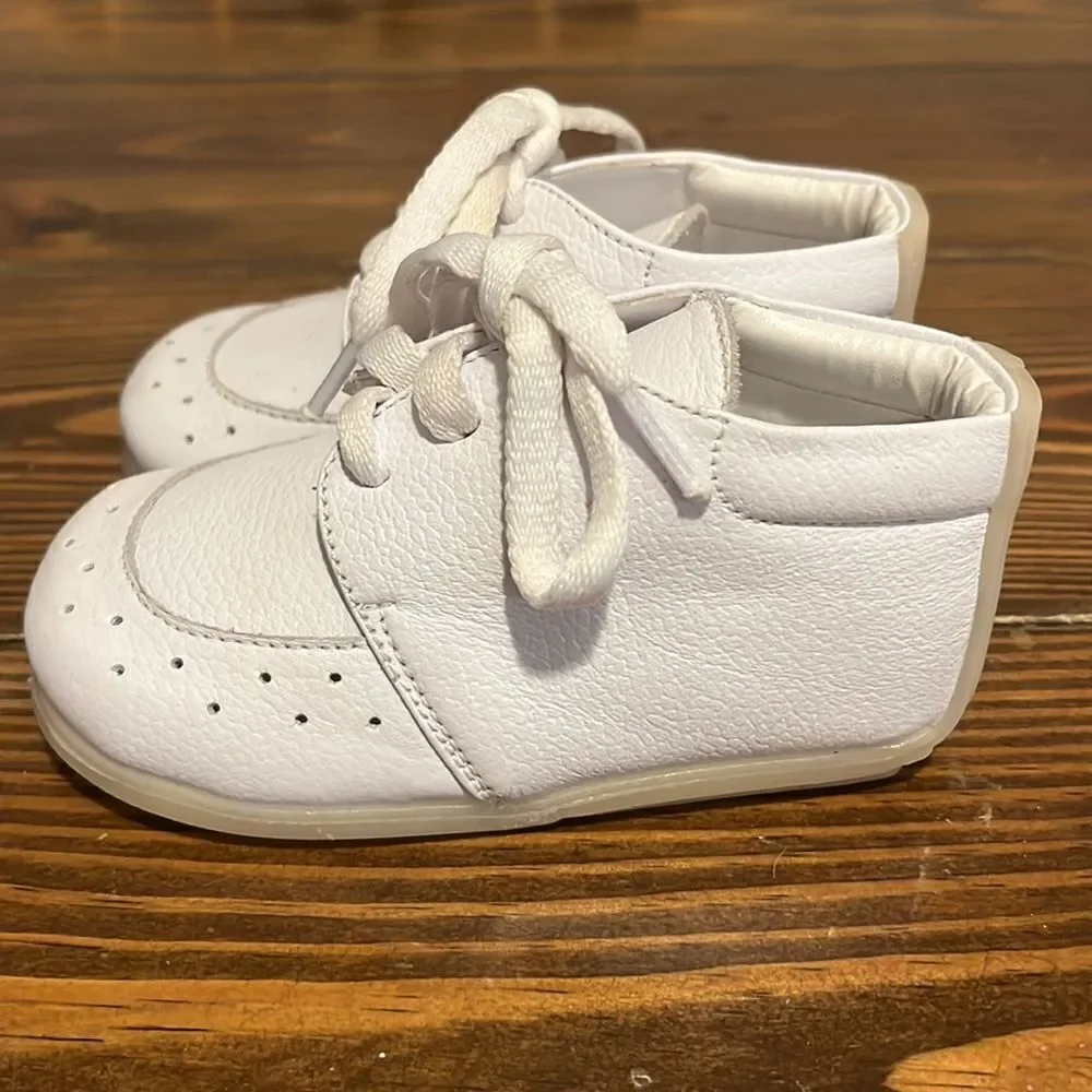 Simmon White Leather Baby Shoes Size 21-5 Made in Columbia